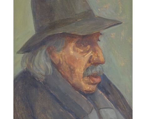 Leo Klin (1887 - 1967), oil on board, portrait of F C Mears, the inventor of parachute mechanism and Architect, signed and da