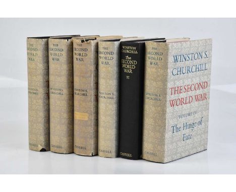 CHURCHILL (SIR WINSTON), THE SECOND WORLD WAR, 6 vols, two signed in ink, vol I a reprint November 1949, vol II 1949, signed 
