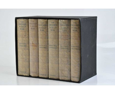 CHURCHILL (SIR WINSTON), THE SECOND WORLD WAR; six vols, all first editions, the first volume with a paste down ink signature