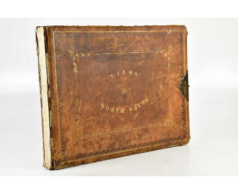 VIEWS IN NORTH WALES; a 19th century album of mounted black and white photographic prints of views in north Wales, comprising