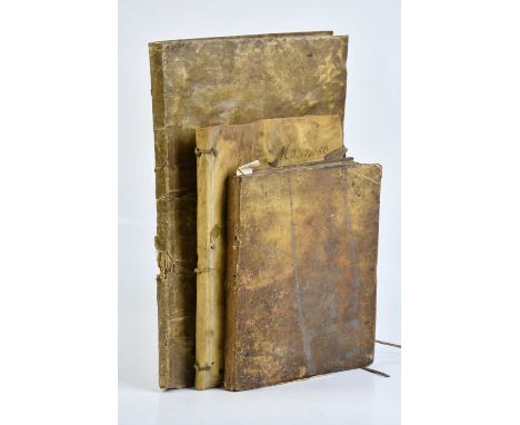 18TH CENTURY MANUSCRIPT RECIPE BOOKS; three recipe books, the larger with 55pp of recipes and further recipes on the latter p