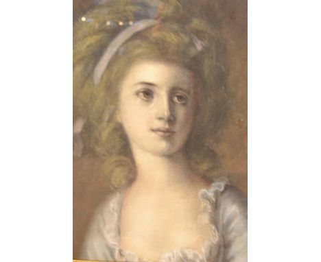 20th Century School - portrait of young lady - 48x40cm pastel, initialled and dated, in scroll gilt frameCONDITION REPORTdama