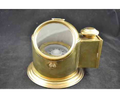 A 20th century brass binnacle compass - H16cm
