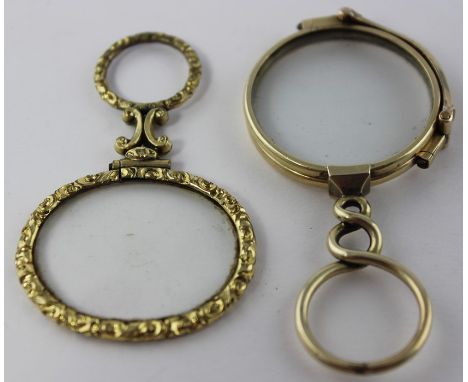 ***Sold 27/10, Client returned as not 18 ct&nbsp; SW****A Carpenter &amp; Westley yellow metal lorgnette, 19th century*, of t