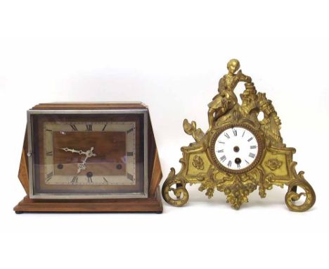 Rococo gilt mantel clock also an art deco mantel clock. Condition report: see terms and conditions.