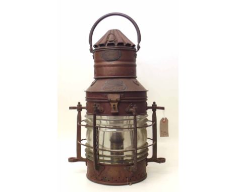 Brass anchor lamp Condition report: see terms and conditions.