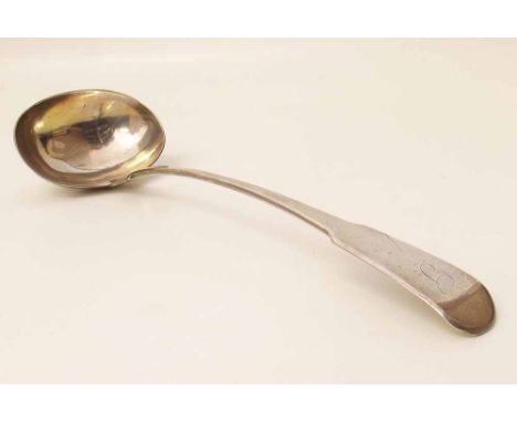 Silver ladle fiddle pattern, Peter & William Bateman, London 1830, 6.7oz. Condition report: see terms and conditions.