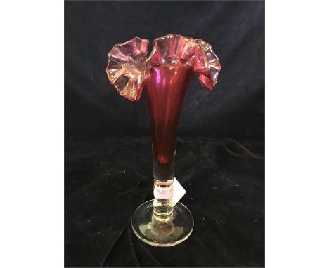 A Victorian Ruby Red Cranberry Vase