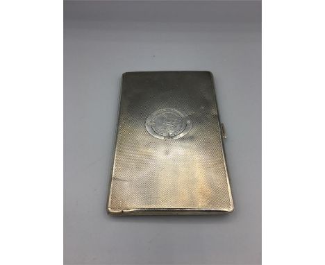 A silver cigarette case, for the Northamptonshire Imperial Yeomanry 