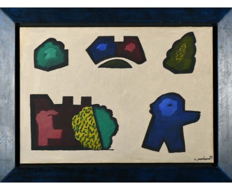 COSTA PINHEIRO - 1932-2015, Untitled, mixed media on paper pasted on canvas, signed and dated 1997, Dim. - 70,5 x 100 cm