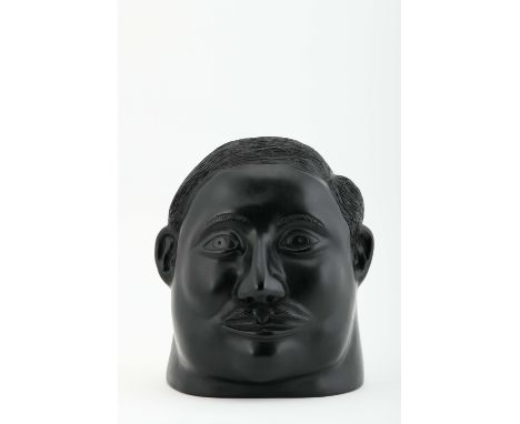 FERNANDO BOTERO - 1932-2023, Untitled (Male head), bronze sculpture, signed, numbered 6/6. Notes: from a set of several works