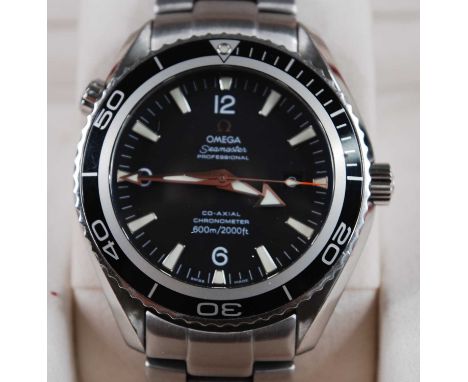 A gent's Omega Seamaster Professional Planet Ocean co-axial chronometer, steel cased, ref: 29005091, watch No.80809399, havin