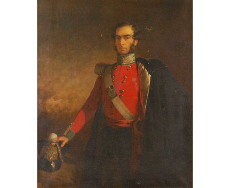Mid 19th century English school - three-quarter length portrait of Sir Thomas Maryon Wilson, 8th Bart, Colonel of the West Ke