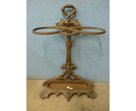 A Victorian cast iron stick stand 
