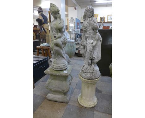Two concrete garden figures 