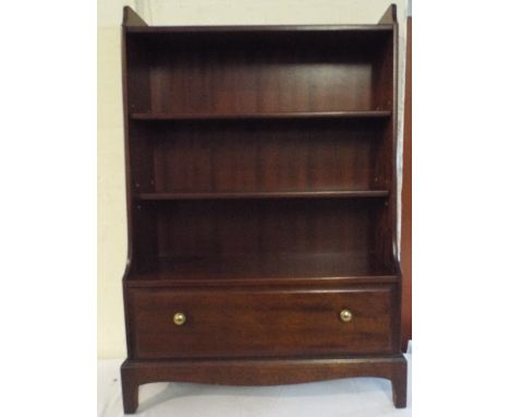 A Stag Three Shelf Waterfall Bookcase with Base Drawer 