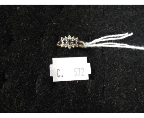 A 9ct Gold Diamond and Sapphire Ring