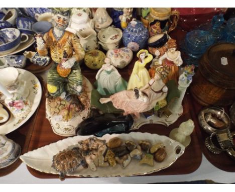 A Tray of Figural Ornaments Wade Whimsies etc