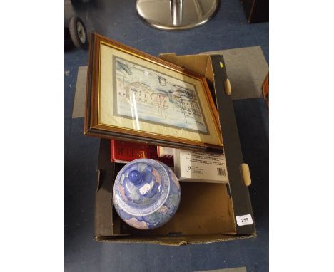 A Box of Books, Lidded Vase and a Print