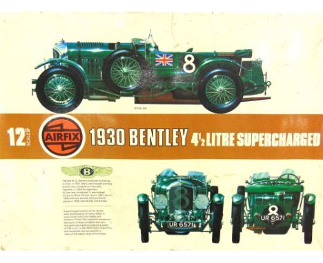 AN UNMADE AIRFIX 1/12 SCALE 1930 BENTLEY 4 1/2 LITRE KIT boxed, (some pieces broken from sprues).