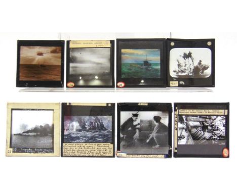 MAGIC LANTERN SLIDES Approximately 140 slides, including those of Great War and Second World War naval interest such as  H.M.