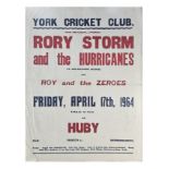Rory Storm And The Hurricanes York Cricket Club Concert Poster (UK)