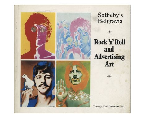 An original 1981 auction catalogue for Sotheby’s first sale of Rock ‘n’ Roll and Advertising Art. The auction took place in S