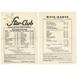The Beatles 1962 Star Club Rock n’ Twist Parade Drinks Menu (Germany)