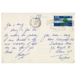 The Beatles Fan Club Secretary Freda Kelly 1965 Handwritten Postcard To NEMS (Ireland)