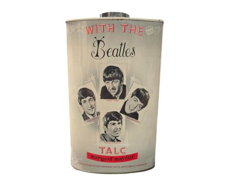 An original 1964 ‘With The Beatles’ tin of talcum powder. It was manufactured by S-M LTD, London under the brand name 'Margo 