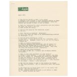 Paul McCartney McCartney Album Press Release (USA)
