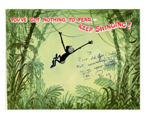 A pair of birthday cards from Rory Storm to Johnny Guitar. Rory has added a handwritten message using blue pen on both cards.