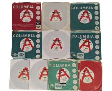 A collection of 10 A-label demonstration records formerly belonging to Brian Epstein. The collection consists of the followin