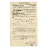 The Beatles Performance Contract Oasis Club 1962 (UK)