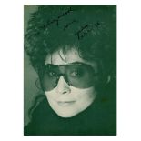 Yoko Ono Two 1980s Signed Promotional Cards Lizzie Bravo Collection (USA)