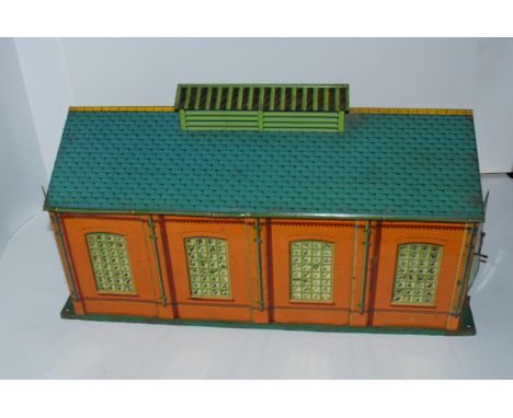 A Hornby tinplate engine shed Condition Report: Available upon request