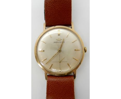 A 9ct gold Movado gents vintage watch Condition Report: Available upon request