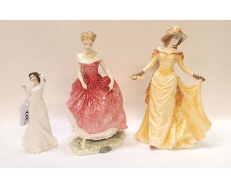 Two Royal Doulton figures including Summer Day and a Royal Worcester figure Garden Party (3) Condition Report: Available upon