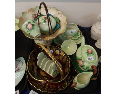 A Carlton Ware mallards dish, other Carlton Ware, Japanese ceramic basket etc Condition Report: Available upon request