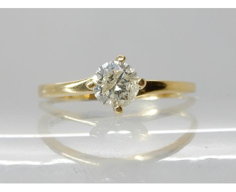 An 18ct gold diamond solitaire ring of estimated approx 0.33cts, finger size L, weight 1.6gms Condition Report: Available upo