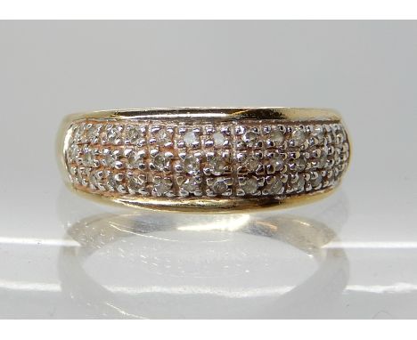 A 9ct gold diamond set dress ring finger size L1/2, weight 2.4gms Condition Report: Available upon request