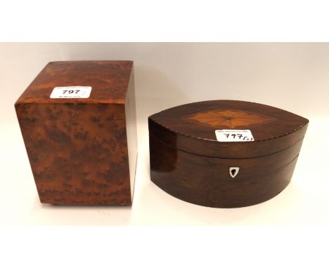 A Swiss burr wood humidor and a Georgian tea caddy Condition Report: Available upon request
