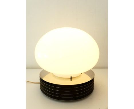 Enrico Tronconi Milano, lampe vintage boule en acier et verre (33x33cm)