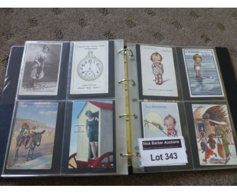 Postcards : Felixstowe collection in album, lovely collection of all novelty cards, all vintage edwardian - superb.  Approx 7