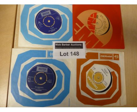 Records : David Bowie - 4 near mint singles Liza Jane Decca F13807, Davie Jones & King Bees, I Pity The Fool EP - Manish Boys