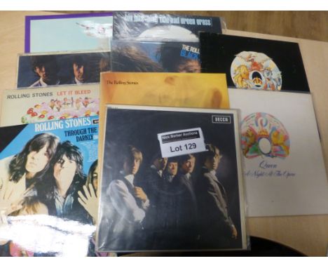 Records : Rolling Stones albums x 8 plus 2 Queen LP's, many 1st press, mostly vgc.