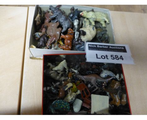Die-cast : Britains - 3 boxes of vintage farm animals and smaller various animals, incl kangaroos etc.