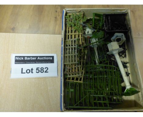 Die-cast : Britains - vintage garden set with iron railings, trellis etc, again looks like a complete set.