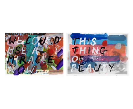 Adam Bridgland (British, born 1979)We Could Use A Miracle Now (Maradona '86); This Thing Of Beauty (Motorbike)(Two Unique Wor