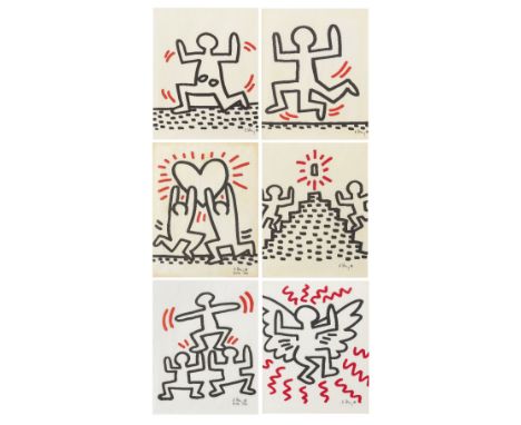Keith Haring (American, 1958-1990)The Bayer Suite The complete set of six offset lithographs in colours, 1982, on thin wove p
